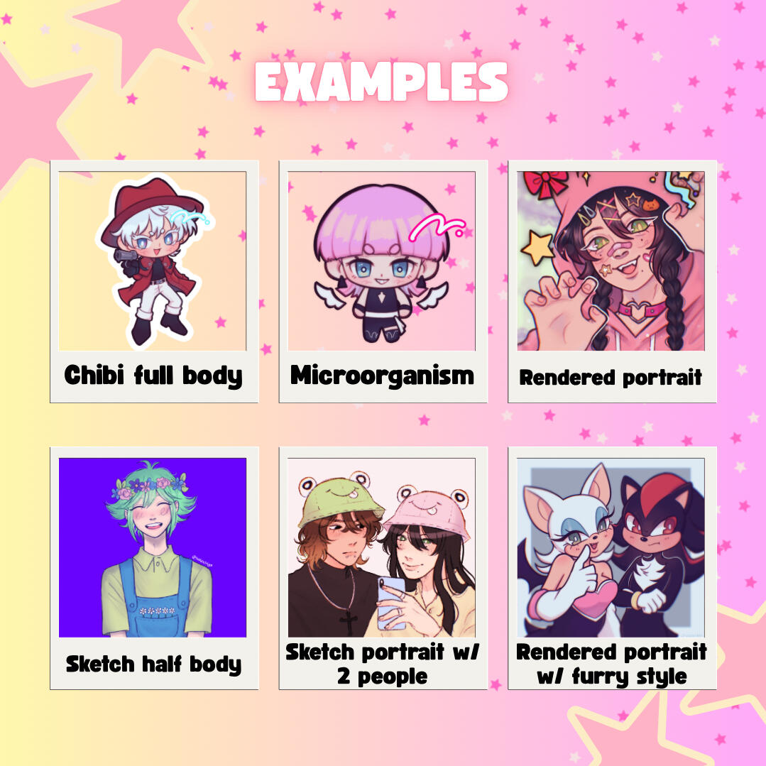 Commissions examples. Commissions examples.