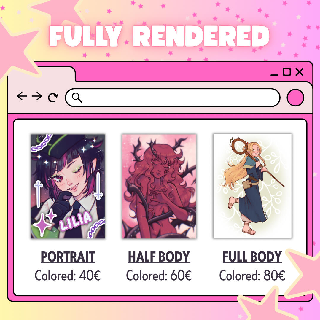 Fully rendered commissions prices